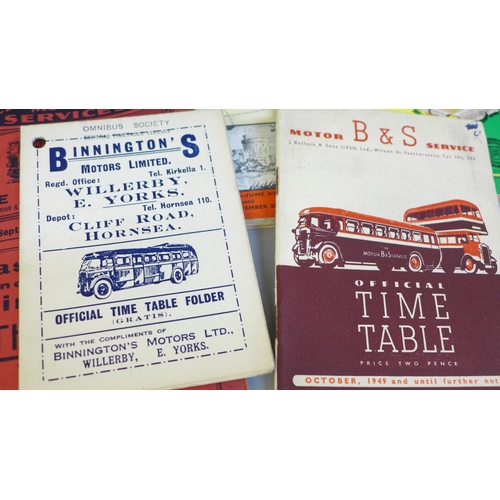 666 - Twenty Bus and Coach Timetables, 1929-1972