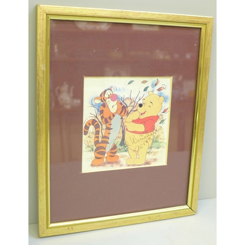 688 - A Winnie The Pooh signed print by Paul Winchell (voice of Tigger)