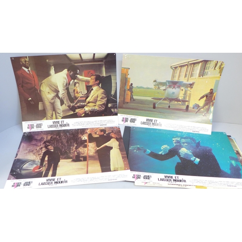 698 - Eight French James Bond Live and Let Die lobby cards