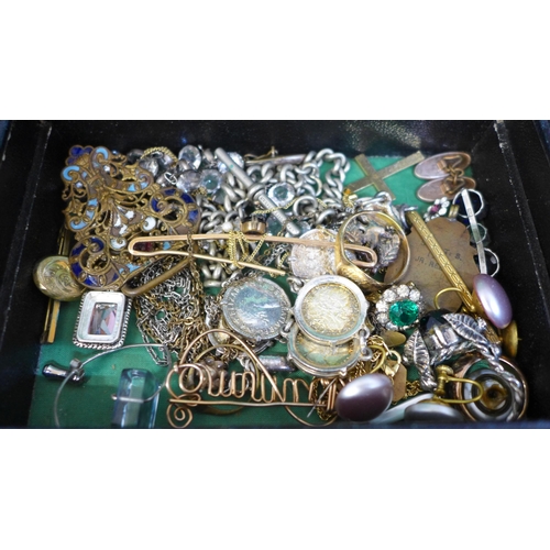 703 - Two boxes of vintage costume jewellery