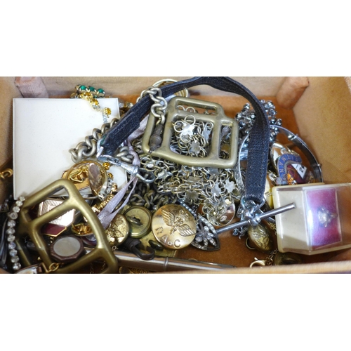 703 - Two boxes of vintage costume jewellery