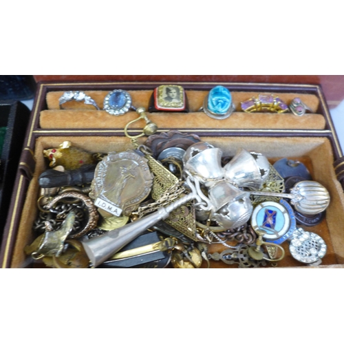 703 - Two boxes of vintage costume jewellery