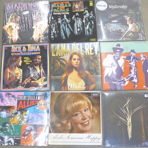 706 - Eighteen LP records, mainly female artists, Madonna, Lana Del Ray, etc.