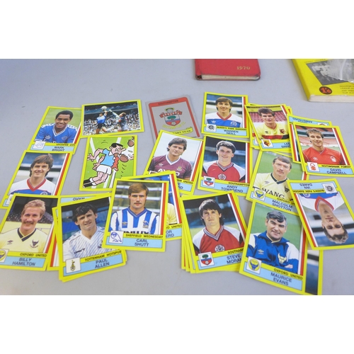 707 - Two football programmes, three Nottingham Post football guides, 31 Panini Football '87 sticker cards... 