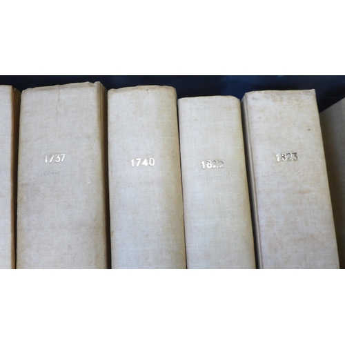 731 - Ten volumes, The Gentleman's magazine, 1737 to 1823