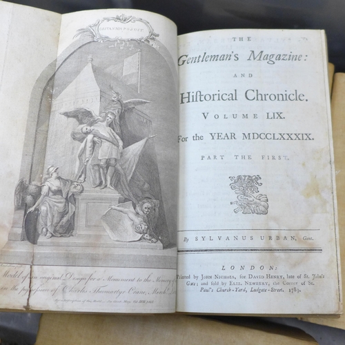 731 - Ten volumes, The Gentleman's magazine, 1737 to 1823