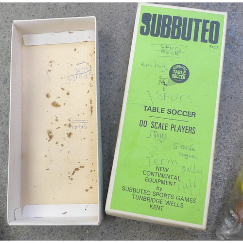 732 - A box of Subbuteo, teams, goals, pitch and accessories (eleven teams), trophies, balls, etc., boxed