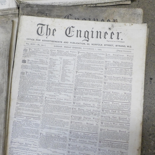 733 - A collection of approximately forty 19th Century Engineer newspapers