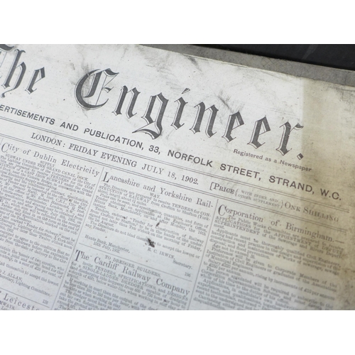 733 - A collection of approximately forty 19th Century Engineer newspapers