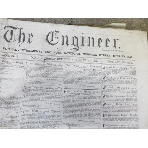 733 - A collection of approximately forty 19th Century Engineer newspapers