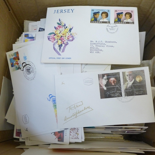 734 - Stamps; a large box of first day covers, GB and World