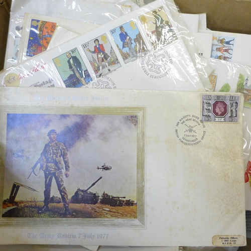 734 - Stamps; a large box of first day covers, GB and World