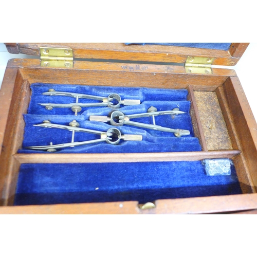 750 - Four 19th Century and three later cased sets of drawing instruments