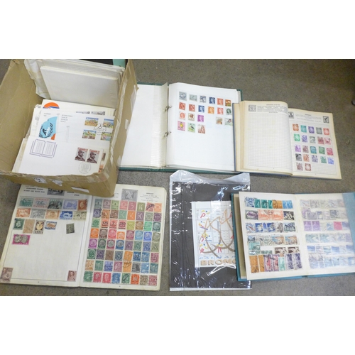 756 - A box of stamps and covers, presentation packs, etc.