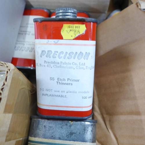 763 - A collection of model paints and a paint pot shaker **PLEASE NOTE THIS LOT IS NOT ELIGIBLE FOR POSTI... 