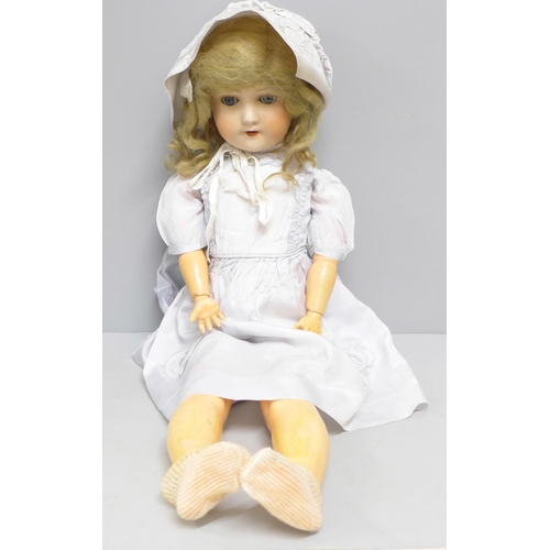 772 - An antique German Schoenau and Hoffmeister Porzellanfabrik Burggrub doll, height 60cms