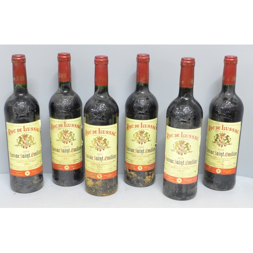 779 - Six bottles of Roc de Lussac (2010) Lussac Saint-Emillion, Grand Vin de Bordeaux (cellar stored) **P... 