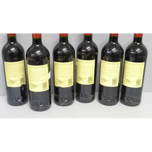 779 - Six bottles of Roc de Lussac (2010) Lussac Saint-Emillion, Grand Vin de Bordeaux (cellar stored) **P... 