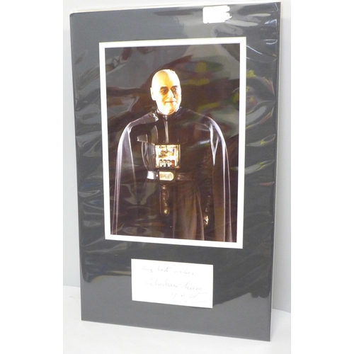 782 - A Star Wars autograph display; Sebastian Shaw