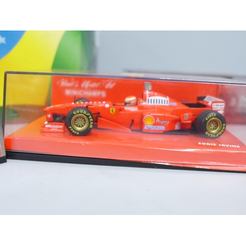 783 - An Ayrton Senna 1:18 scale F1 car, McLaren MP4/6 1991 World Champion and four other F1 cars, all box... 