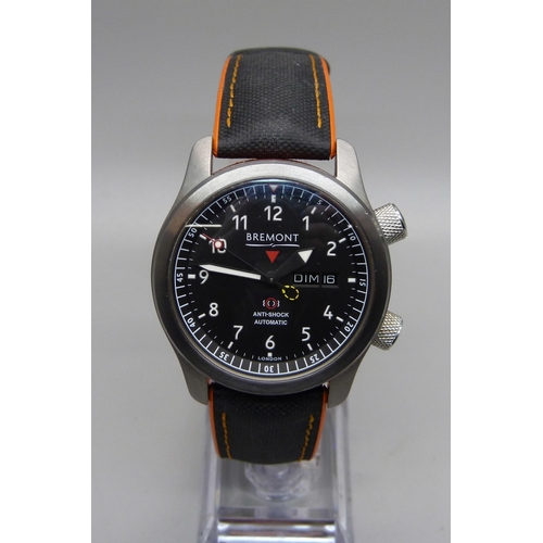 834 - A Bremont MBII-BK10R Martin-Baker Ejection Seat wristwatch, serial number MN11/9865, with matching c... 