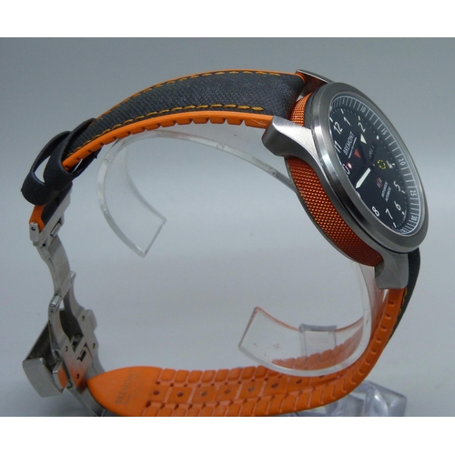 834 - A Bremont MBII-BK10R Martin-Baker Ejection Seat wristwatch, serial number MN11/9865, with matching c... 