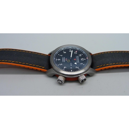 834 - A Bremont MBII-BK10R Martin-Baker Ejection Seat wristwatch, serial number MN11/9865, with matching c... 