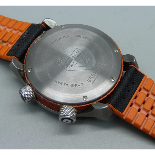 834 - A Bremont MBII-BK10R Martin-Baker Ejection Seat wristwatch, serial number MN11/9865, with matching c... 