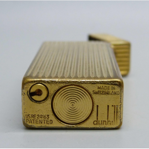 852 - A gold plated Dunhill lighter