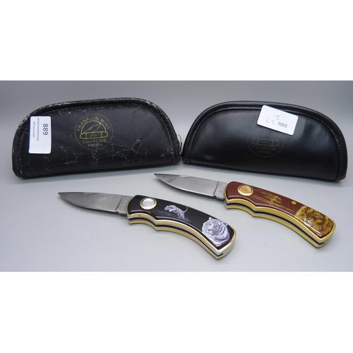 889 - Two modern Franklin Mint collectors pocket knives