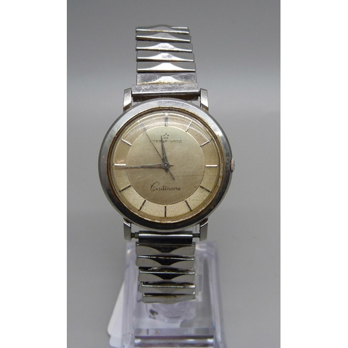 931 - A gentleman's Eterna-Matic Centenaire wristwatch, sweep second hand