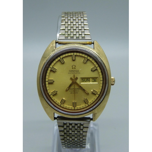 936 - An Omega automatic Seamaster Cosmic 2000 wristwatch, (movement loose, case back bears inscription da... 