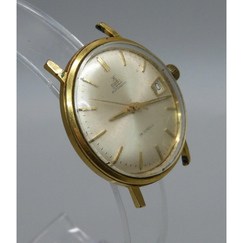 938 - A gentleman's Ebel automatic wristwatch with date, gold plate worn