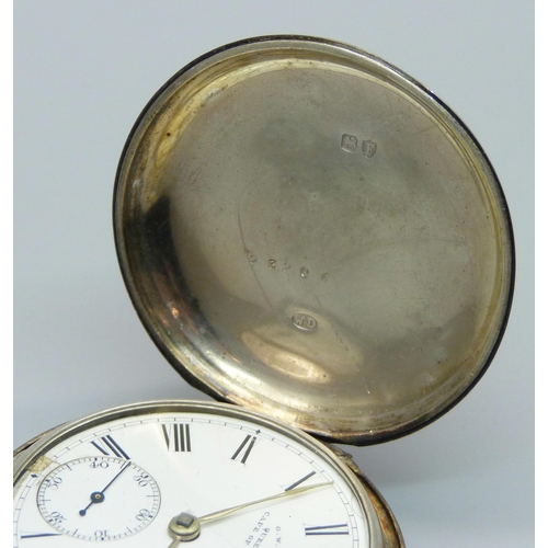 940 - A silver cased fusee full-hunter pocket watch, G.W. Scandrett, Queens Town, Cape of Good Hope