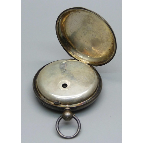 940 - A silver cased fusee full-hunter pocket watch, G.W. Scandrett, Queens Town, Cape of Good Hope