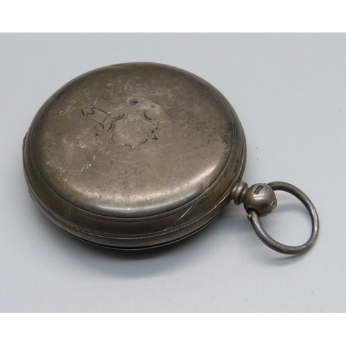 940 - A silver cased fusee full-hunter pocket watch, G.W. Scandrett, Queens Town, Cape of Good Hope