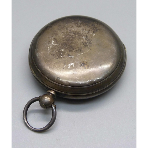 940 - A silver cased fusee full-hunter pocket watch, G.W. Scandrett, Queens Town, Cape of Good Hope