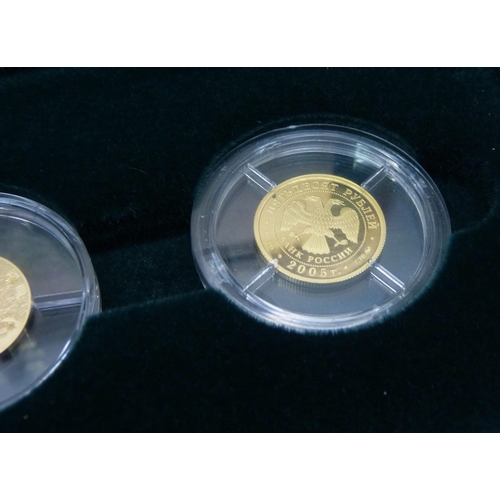 979F - The End of WWII 1945-2005 60th Anniversary Allied Forces Gold Coin Proof Set, 0355, £2 15.97g of .91... 