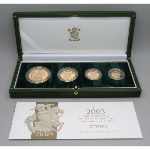 979H - The Royal Mint, The 2005 Uk Gold Proof Four-Coin Sovereign Collection, 0542