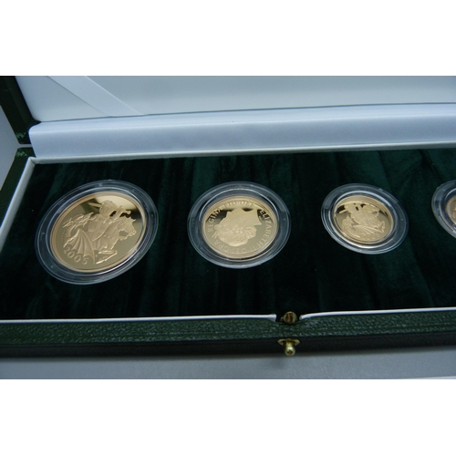 979H - The Royal Mint, The 2005 Uk Gold Proof Four-Coin Sovereign Collection, 0542