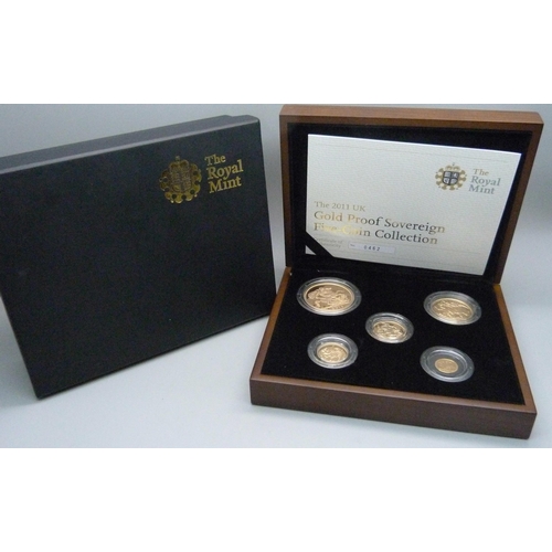 979I - The Royal Mint, The 2011 Gold Proof Sovereign Five Coin Collection, 0462