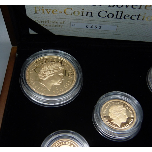 979I - The Royal Mint, The 2011 Gold Proof Sovereign Five Coin Collection, 0462