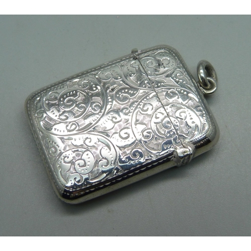 980 - A silver vesta case, Birmingham 1899