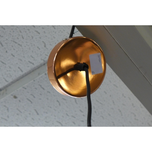 1410 - A copper glass ceiling pendant light