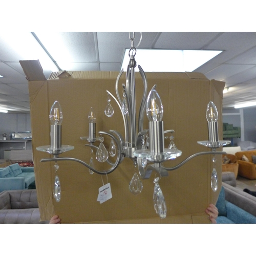 1412 - A brushed steel chandelier