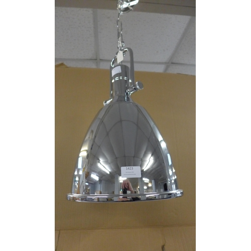 1423 - A chrome conical pendant light