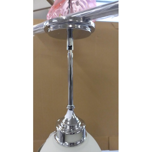 1424 - A chrome extendable pendant light