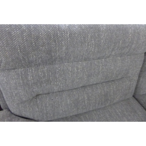 1428 - A grey hopsack reclining three seater sofa