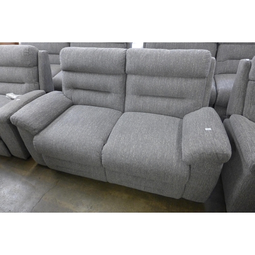 1431 - A grey hopsack two seater sofa