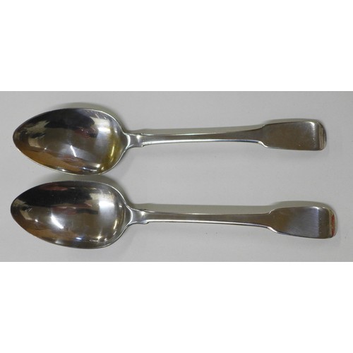 845 - A pair of George III silver serving spoons, London 1808, 123g